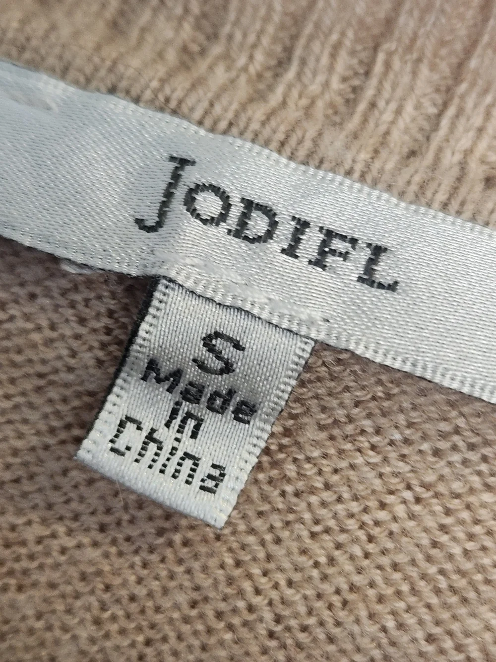 JODIFL Women's Colorblock V-Neck Sweater in Cream, Tan & Gray S Euc